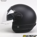 Casque jet Nox Heritage cuir noir mat