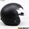 Casque jet Nox Heritage cuir noir mat