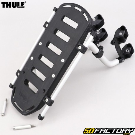 Luggage rack with Thule Tour Pack bike rail extensions