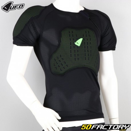 Maillot de protección ciclista MTB de manga corta UFO Centurion BV2 negro y verde (homologado CE)