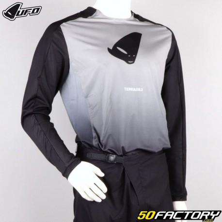 Long-sleeved MTB cycling jersey UFO Terrain LV1 gray and black