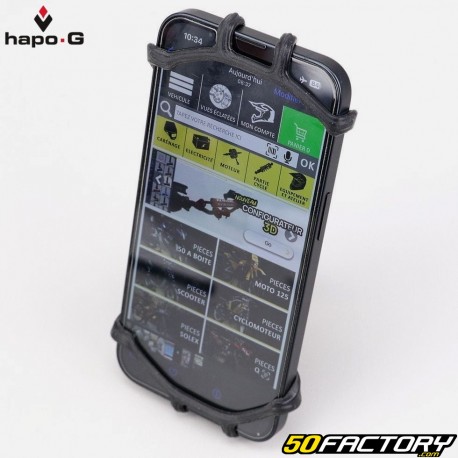 Smartphone and G SupportPS silicone on Hapo-G bicycle handlebars