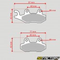 Organic brake pads HM, Derbi, Honda Rebel, Kawasaki KLX 250, Yamaha YFZ 450 ...