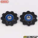 Bicycle rear derailleur pulleys with Elvedes plastic spacers (2x10 teeth)