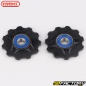 Bicycle rear derailleur pulleys with Elvedes plastic spacers (2x11 teeth)