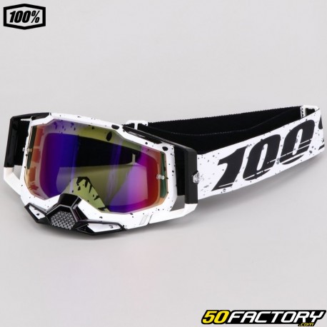 Gafas 100% Racecraft 2 Trinity pantalla iridio blanco y negro rojo y azul