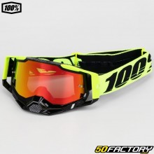 Crossbrille 100% Racecraft  2 neongelb mit rotem Visier