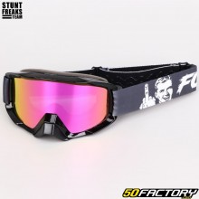 Crossbrille Stunt Freaks Team Mesh Fuck It schwarz mit rosa Iridiumvisier