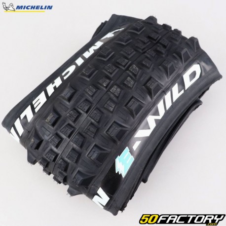 Pneu dianteiro de bicicleta XNUMXxXNUMX (XNUMX-XNUMX) Michelin  Canas flexíveis E-Wild Competition Line TLR