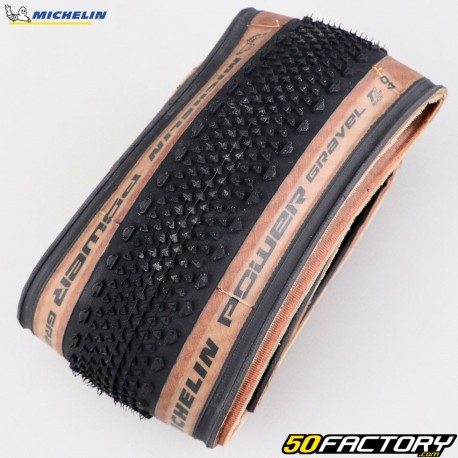 Bicycle tire XNUMXxXNUMXC (XNUMX-XNUMX) Michelin Power  Gravel Competition Line TLR beige sidewalls with soft bead