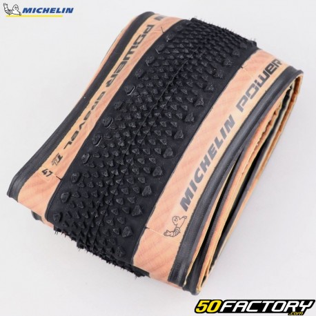 Bicycle tire 700x47C (47-622) Michelin Power Gravel TLR beige sidewalls with soft bead