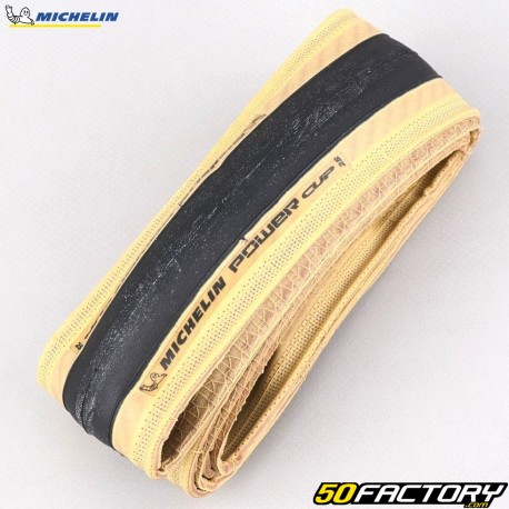 Pneumatico per bicicletta 700x25C (25-622) Michelin Power Coppa Competition Line fianchi beige con aste flessibili