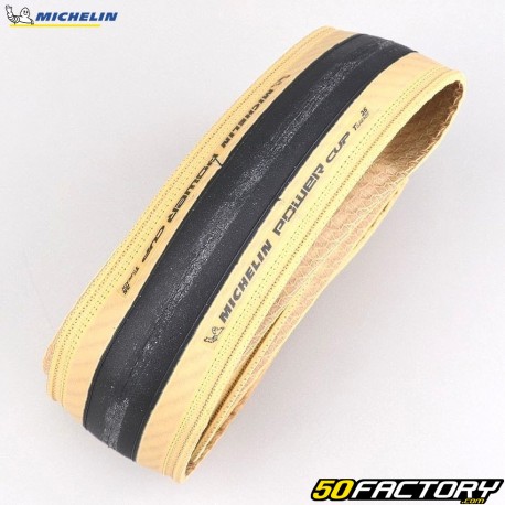 Bicycle tire 700x25C (25-622) Michelin Power Cup Competition Line TLR beige sidewalls with soft rods