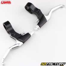 Front and rear brake handles Lampa black and gray (3-finger levers)