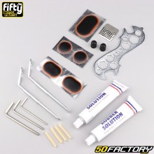 Bicycle inner tube repair kit (patches, glue, tire levers, wrench, etc. 20 pieces) Fifty bikeparts