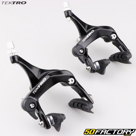 Black Tektro “road” bike front and rear brake calipers