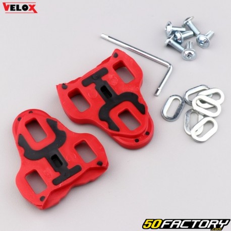 SPD-SL cleats for automatic “road” bicycle pedals, Look Keo type 9° Vélox red