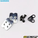 Calas SPD para pedales automáticos de bicicleta Shimano SM-SHXNUMX &quot;MTB&quot; plateadas (con placas de soporte)