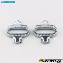 Calas SPD para pedales automáticos de bicicleta Shimano SM-SH56 &quot;MTB&quot; plateadas (sin placas de soporte)