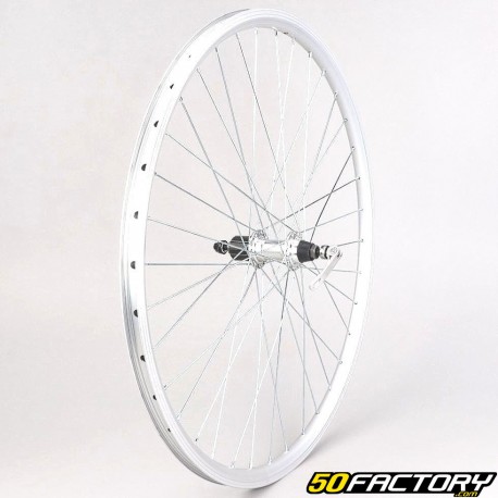 Ruota posteriore per bicicletta da 28&quot; (19-622) per cassetta 7V in alluminio grigio