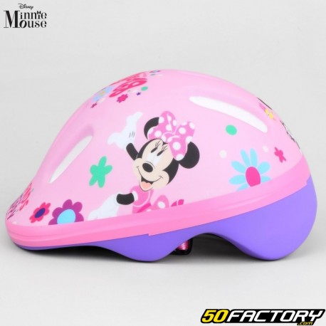 Capacete de bicicleta infantil Minnie Mouse rosa e roxo