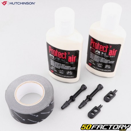 Válvulas de sellado de ruedas de bicicleta y rodillo. Hutchinson Convert&#39;air 30 mm (kit de conversión tubeless con fluidos preventivos)