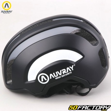 Auvray Safe matte black bicycle helmet with integrated rear lighting