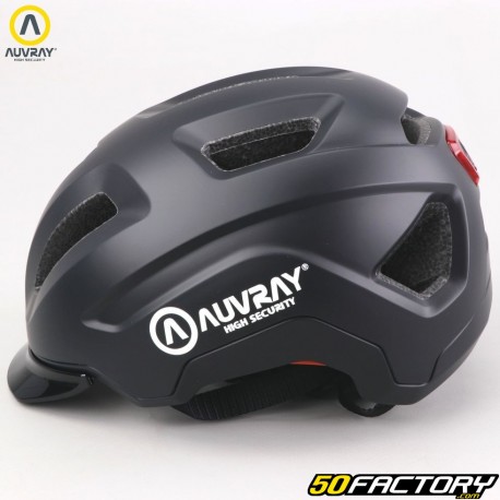 Auvray bicycle helmet with integrated rear lighting City Matte Black