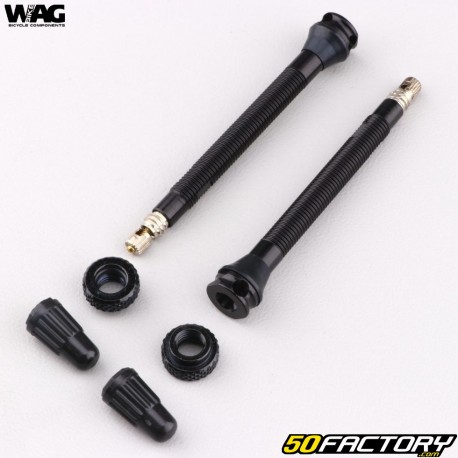 Presta 60mm Wag Bike Tubeless Tire Valves Black (Pack of 2)