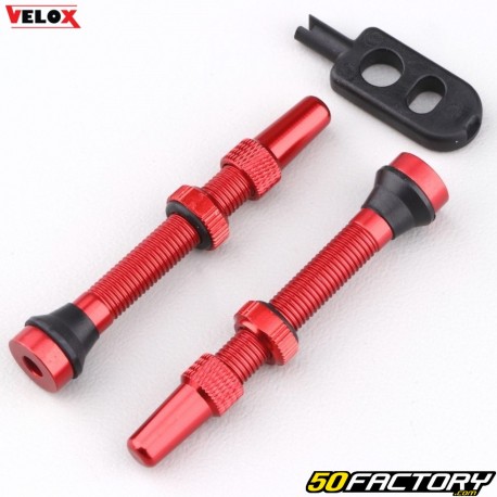 Válvulas de pneu sem câmara de bicicleta Presta XNUMX mm Velox vermelho (conjunto de XNUMX)