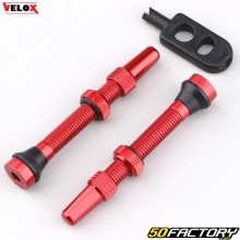 Presta 44 mm bicycle Vélox tubeless tire valves red (set of 2)