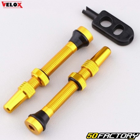 Valves de pneus tubeless Presta 44 mm vélo Vélox or (lot de 2)