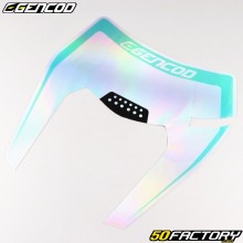 KTM EXC type headlight plate sticker (2020 - 2023) Gencod white and holographic turquoise