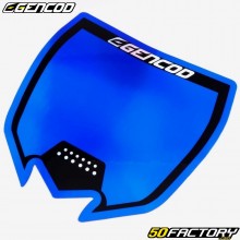 Typical front plate sticker Yamaha YZ (2015 - 2021) Gencod black and blue holographic