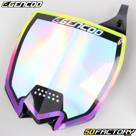 Placa porta número Yamaha YZ 125, 250 (2015 - 2021) ... Polisport con pegatina Gencod sol holográfico