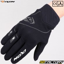 Gants street Ixon Hurricane II homologués CE moto noirs et blancs