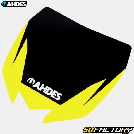 Adhesivo típico para placa de faro Yamaha YZ 125, 250 (2015 - 2021)... Ahdes negra y amarilla