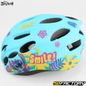 Casco de bicicleta infantil Stitch azul y morado.