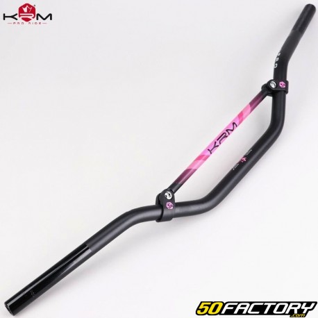 Guiador Ø22 mm com barra KRM Pro Ride preto e rosa sem espuma