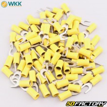 XNUMX mm insulated spade terminals WKK  yellow (batch of XNUMX)