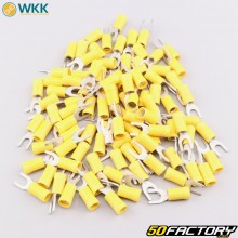 Terminali a forcella isolati 6.5 mm WKK giallo (lotto di 100)