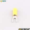 Cosses à fourche isolées 6.5 mm WKK jaunes (lot de 100)