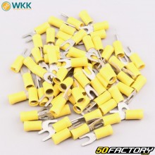 Terminali a forcella isolati 4.3 mm WKK giallo (lotto di 100)