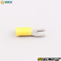 Terminali a forcella isolati da 4.3 mm WKK giallo (lotto di 100)