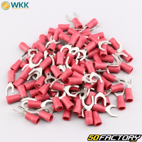 6.4 mm insulated spade terminals WKK red (pack of 100)
