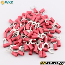Insulated spade terminals 6.4 mm WKK red (pack of 100)