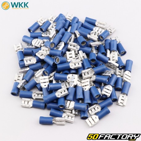 Flachsteckhülsen isolierte Buchsen 0.8x6.4 mm WKK blau (100er Packung)