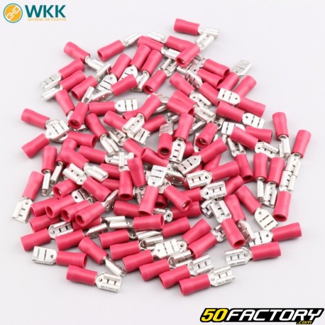 Insulated female flat terminals 0.8x4.8 mm WKK red (pack of 100)