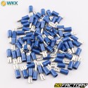 Insulated female flat terminals 0.8x4.8 mm WKK blue (pack of 100)