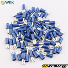 Insulated female flat terminals 0.8x4.8 mm WKK blue (pack of 100)